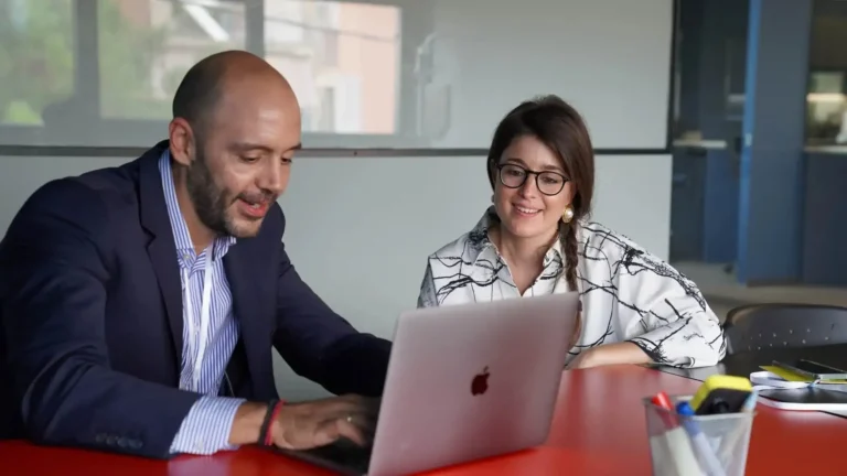 conversation with two people